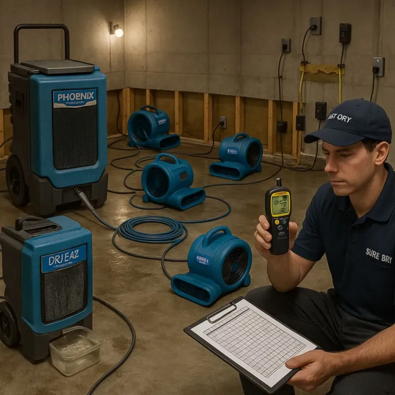 Structural Drying and Dehumidification process in Liberty Hill, TX